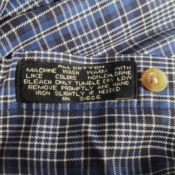 Jos.  A. Bank.  Sz XXL Men's Shirt Blue Plaid Button Up Long Sleeve - Picture 6 of 7